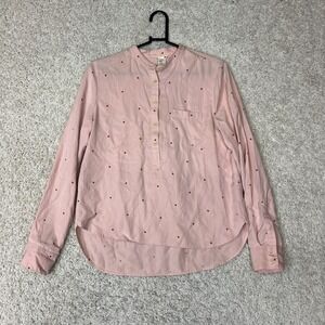 Levis Blouse Top Womens Small‎ Pink Button Up Long Sleeve Tunic High Low Flowy